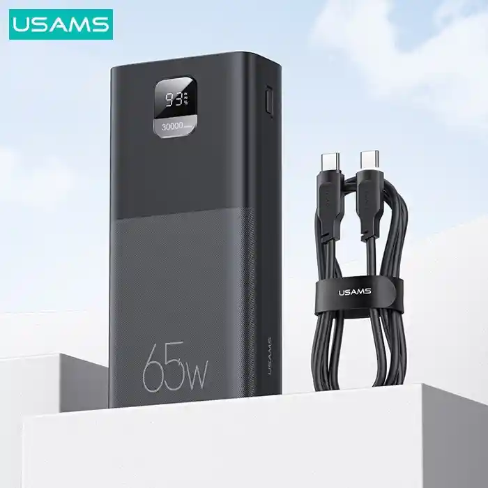 USAMS-AT 65W Yattu Series Fast Charging Kit 30000mAh Power Bank with PD 100W Type-C to Type-C Cable